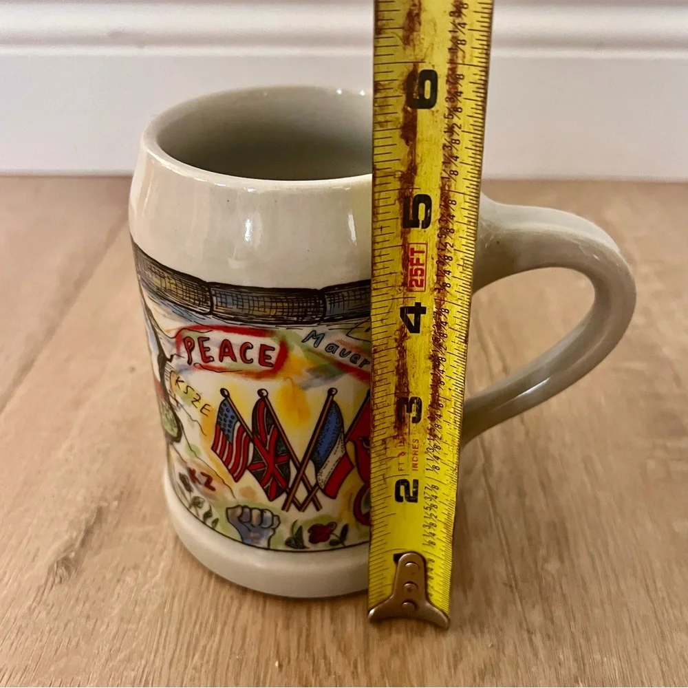 Porzellanmanufaktur Neuses Kronach Schedel German Map Porcelain Beer Stein‎ Mug